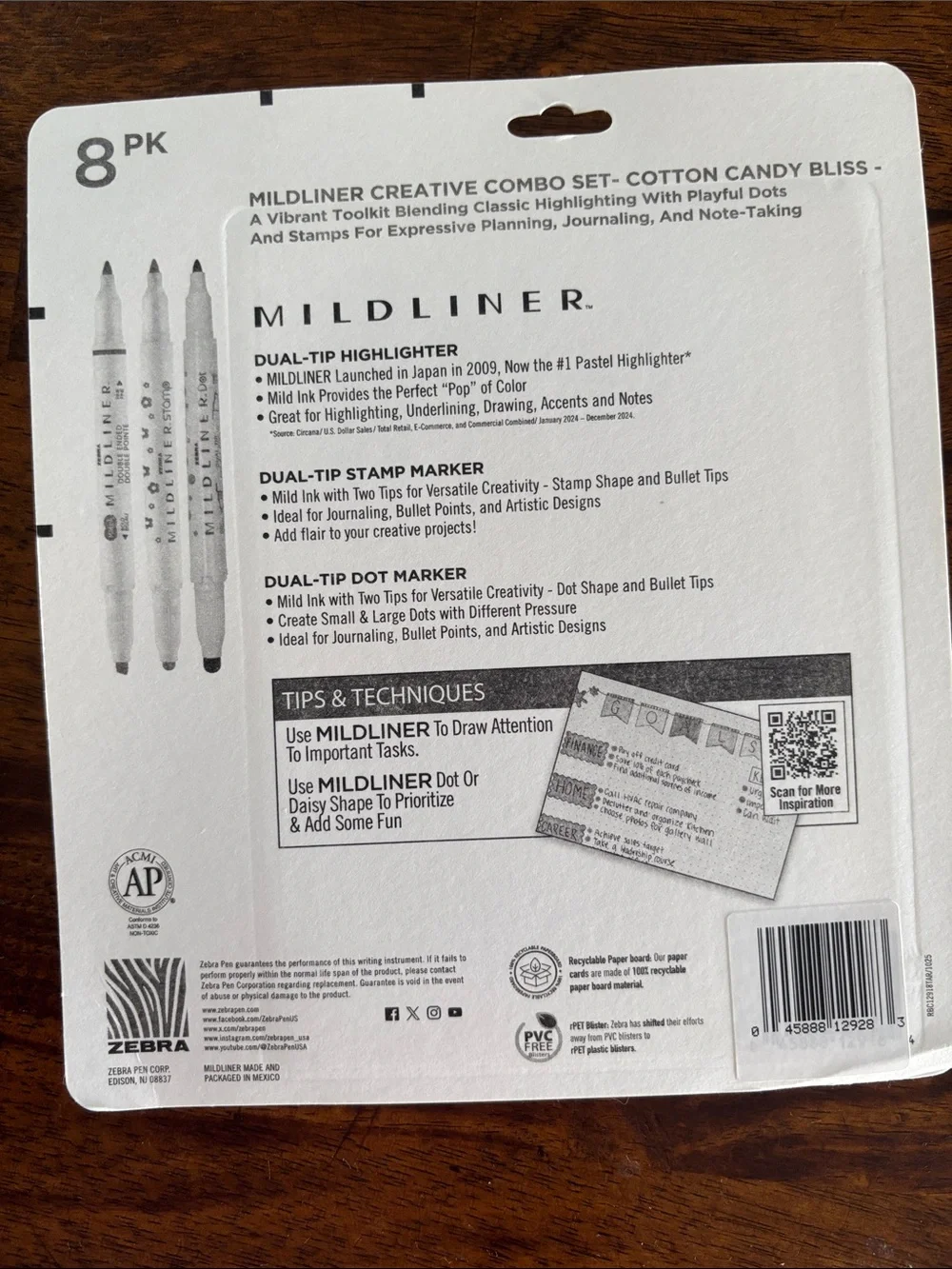 Mildliner 8-Pack Pastel Highlighter Set - Pink & Purple